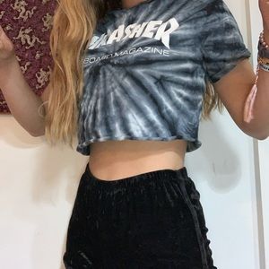 Distressed Thrasher Crop Top